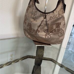 VINTAGE COACH Sateen Horse and Carriage Hobo Crossbody Bag NWOT
